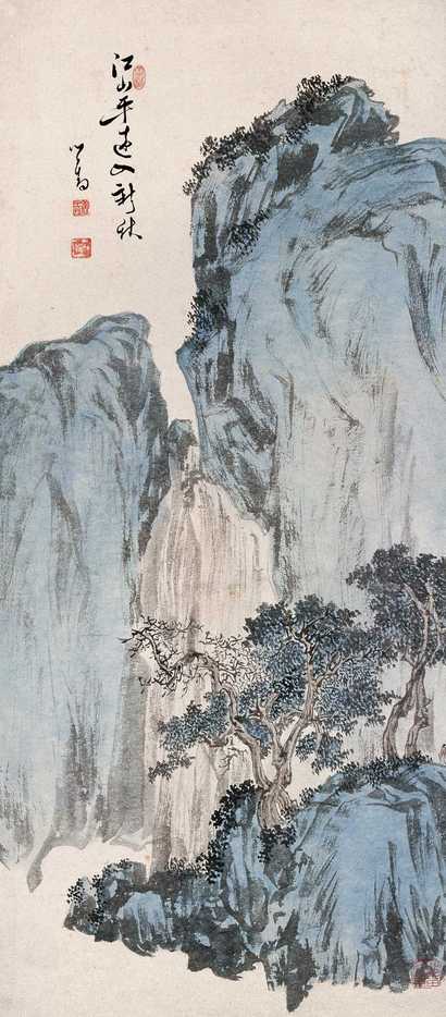 溥心畬 江山平远图 立轴